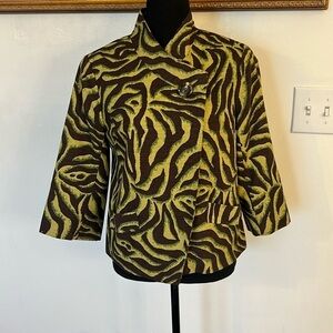 SilkLand Silk One Button Front Blazer with Pockets, Sz. S.
